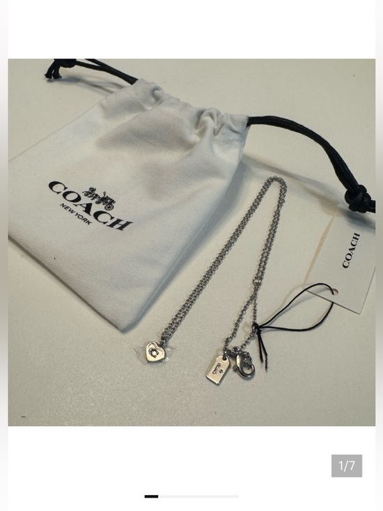 Coach Jewelry - Coach Silver Heart & Tag Pendant Necklace Set with Pouch